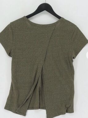 Abercrombie and Fitch: Olive Split-Back Short Sleeve Tee